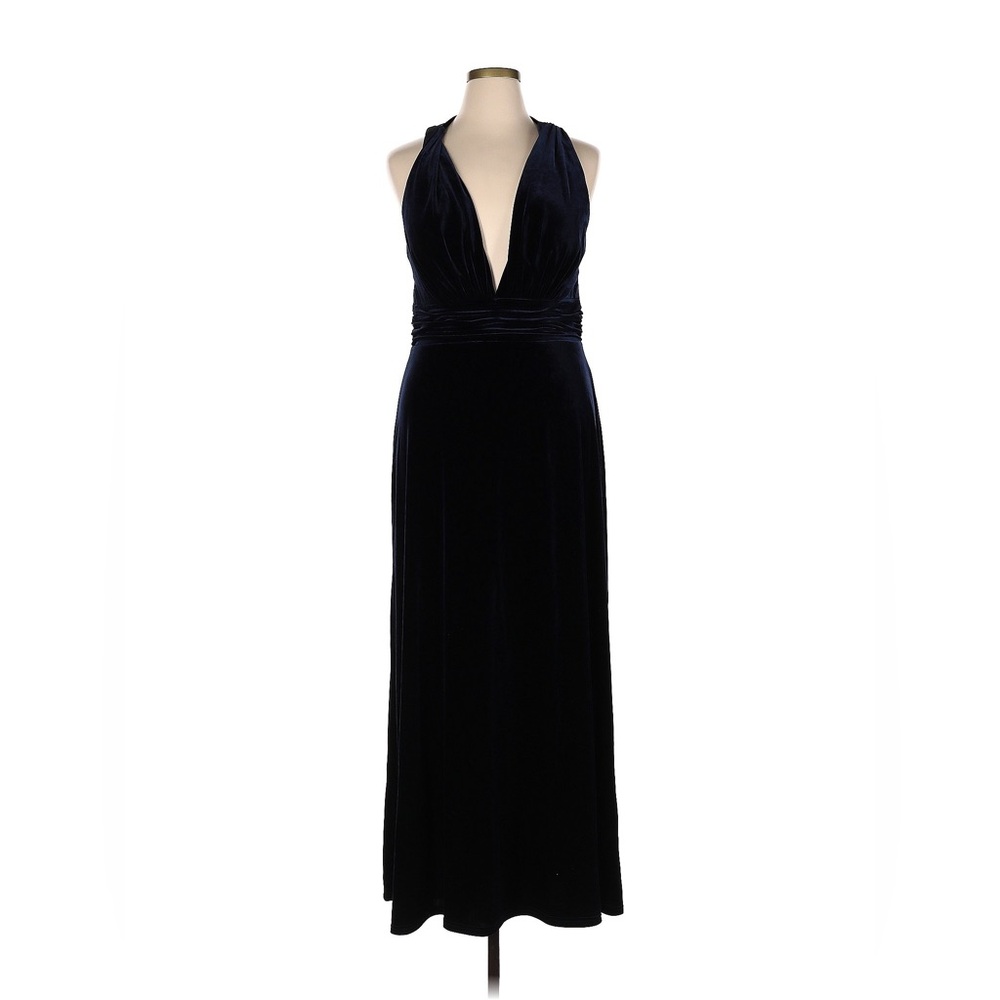 Revelry Dylan Velvet Dress - Navy Blue